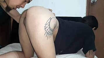 Pounding sexy Colombian latina's huge ass doggystyle creampie fill