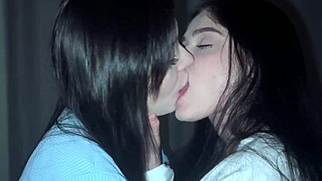 Suggestive lesbian lovers reunite for intense wet pussy play
