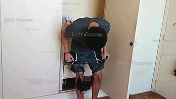 i caught him sniffing my panties then gave him my wet goth pussy