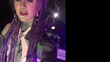 goth tattooed teen fists gaping asshole in latex solo play