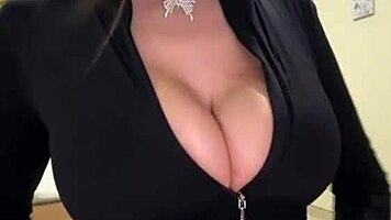 milkiest biggest tits on webcam as amateur milf sucks and toys