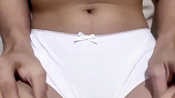 young sexy petite babe fingers her horny wet pussy