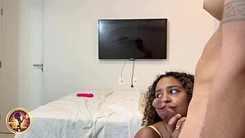 He stretches tight ebony ass leaving her dripping wet
