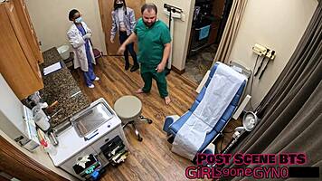 Ditria Rose spreads tits ass in backstage piercing checkup