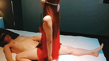 Big Titted Asian In Red Lingerie Delivers Epic Blowjob And Cowgirl Ride Homemade Amateur