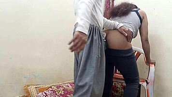 indian brunette slut bent over for rough anal assfucking doggystyle big cock pounding