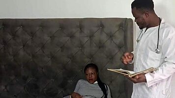 oh damn this doctor rips my clothes and pounds my young pussy with his huge black cock doggystyle!