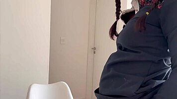 super pregnant babe at 9 months bounces hard on thick cock in homemade pov creampie
