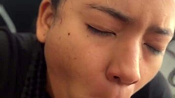 stepsisters hot best friend brunette gives sloppy deepthroat blowjob pov