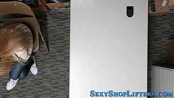 Shoplifter Blonde Swallows Cum After Hardcore Caught Fuck