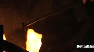 Owners mark new slave's pussy permanently on arrival