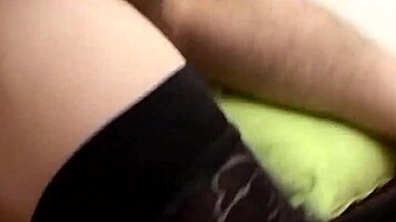 brunette milf bounces wildly on young cock then takes throbbing load back inside