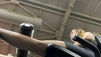 Public workout turns into sneaky fingering and masturbation outdoors