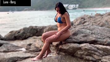 Picked up this curvy model, fucked all holes beach photoshoot style part 1