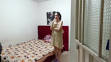 Young Petite Latina Bursts from Bathroom for Best Friend's Monster Cock Doggystyle Creampie Pound