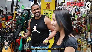 street vendor scores big with this juicy brazilian prostitute's wet pussy and ass in wild doggystyle ride