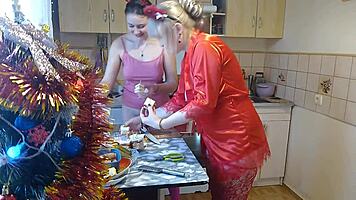New Year's Thong Lingerie Cooking