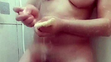 Young Amateur Girl Showers Her Petite Body Hot