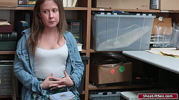 Punish This Brunette Shoplifter's Tight Pussy Now!