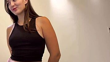 Petite college girl ditches condom for raw creampie deep in tight pussy