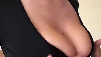 check out these big milky tits busting black dress everywhere
