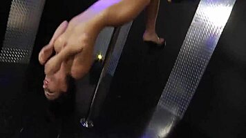 Dirty brunette teen face fucked hard with brutal throat pounding action