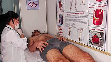 Nurse Gets Instant Hard Cock Erection for Brazilian Housewife's Juicy Pussy Lick and Ride