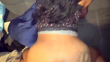 petite ebony baddie takes backshots with monster cock