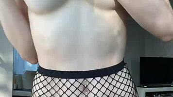 sofia siemens strips nude showing off her big tits body then masturbates homemade amateur style