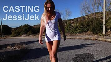 On casting Jessica's tight ass ripped open fucked twice cum pours from nose and hole Jessijek