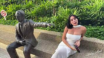 brunette latina milf from coffee date gets fingered licked to chaos