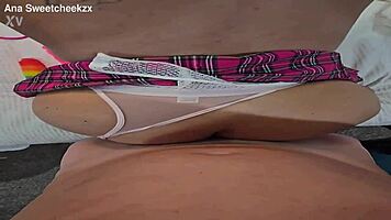 yo, this camgirl in school uniform takes huge anal like a pro