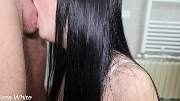 i slobber deep on huge cock my face drowns in thick milk cumshot