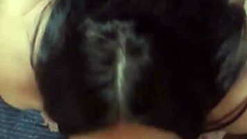 Brunette Gia chained on knees for sloppy face fucking