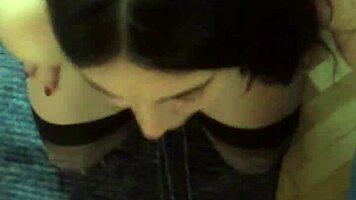 Brunette Gia chained on knees for sloppy face fucking