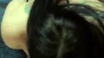 Brunette Gia chained on knees for sloppy face fucking