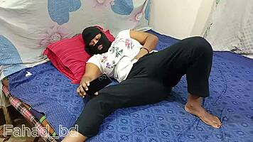 desi babe rides boyfriend hard in bedroom while parents are away