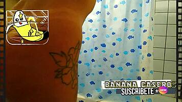 pregnant babe fucked deep in steamy shower creampie