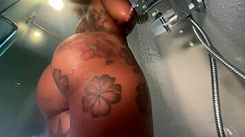 Slow Motion Twerking Wet Ebony Ass In Shower