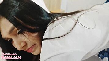 I seduce my hot student in the room and fuck her tight pussy deep