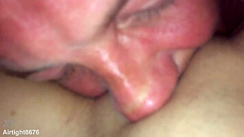 Daddy's tongue dives deep making tight slut moan to orgasm