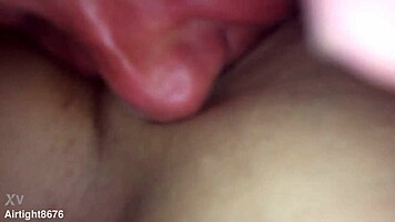 Daddy's tongue dives deep making tight slut moan to orgasm