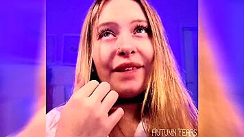 autumn tears deepthroats gagging until explosive cum release fast