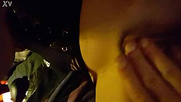 Petite French punk teases in lingerie exhibition