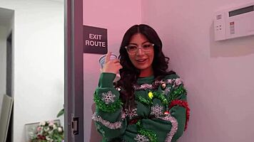 What if your slutty coworker cami strella deepthroats and rides at the office christmas party?