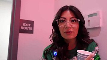 What if your slutty coworker cami strella deepthroats and rides at the office christmas party?