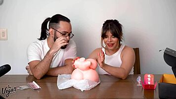 vegas couple tests chubby latina sex doll pov riding creampie in bedroom heat