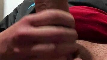 Explosive Cumshot Splashes Phone in Work Bathroom