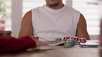 boyfriend loses poker bet and watches girlfriend suck old friend's cock