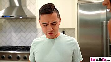 Bratty latina sucks monster cock over banana tease